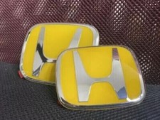 New Style 2pcs Jdm Yellow Frontrearl Emble-m Badge For Civic 4dr 2016-2021