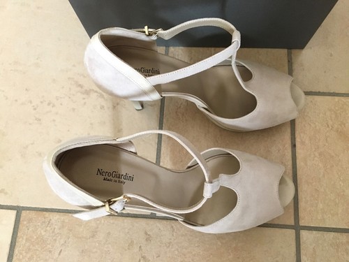 NERO GIARDINI NEROGIARDINI SHOES SCARPA SANDALO PLATEAU DONNA PELLE BEIGE tg. 40 - Imagen 2 de 8