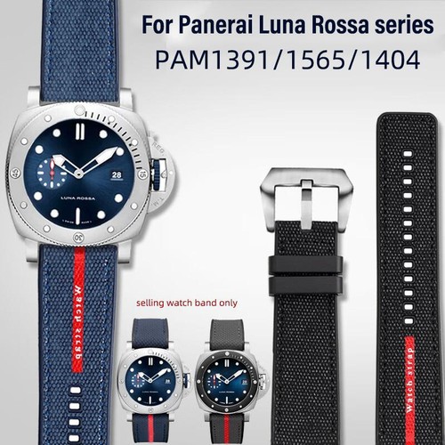 Nylon Rubber Watchband 24mm For Panerai PAM01391 PAM01565/1404 Luna Rossa Series - Picture 6 of 30