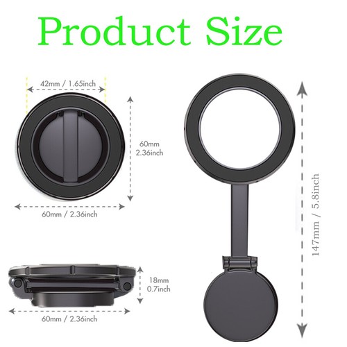 Ultra Magnetic Car Phone Mount Folding 360° Rotation All-Metal Cell Phone Holder - Picture 12 of 14