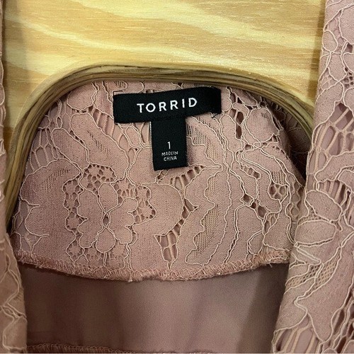 Trench cappotto in pizzo rosa torrido 1X - Foto 5 di 13