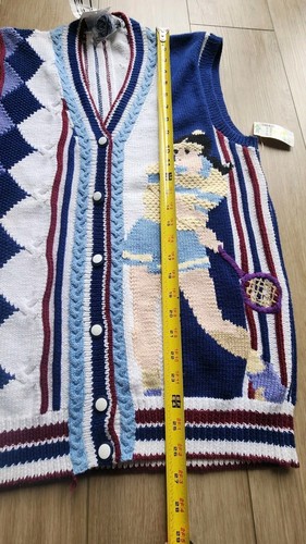 Vintage Sweater Vest Hand Knit Berek 2 Fall Thanksgiving Outdoor Tennis NWT - Picture 6 of 8