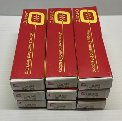 Lot Of 9 Ohmite 5 ohm 100 watt Wirewound Vitreous Enamel Power Resistor L100J5R0
