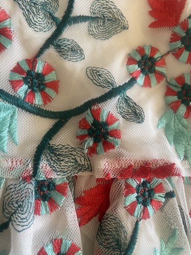 12 Mo Genuino Niños Oshkosh Niñas Bebé Vestido Caramelo Flor Blanco Navidad Vacaciones - Imagen 6 de 9