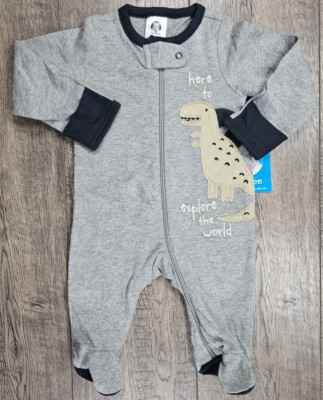 Baby Boy Clothes New Gerber Newborn Here To Explore The World Dino Footed Outfit