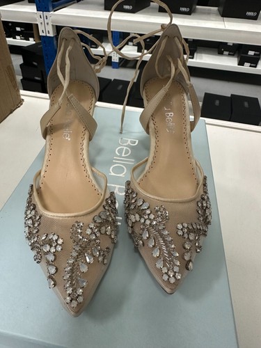 Frances Ivory Bella Belle Crystal Lace Wedding Kitten Heel Size 5 - Picture 2 of 7