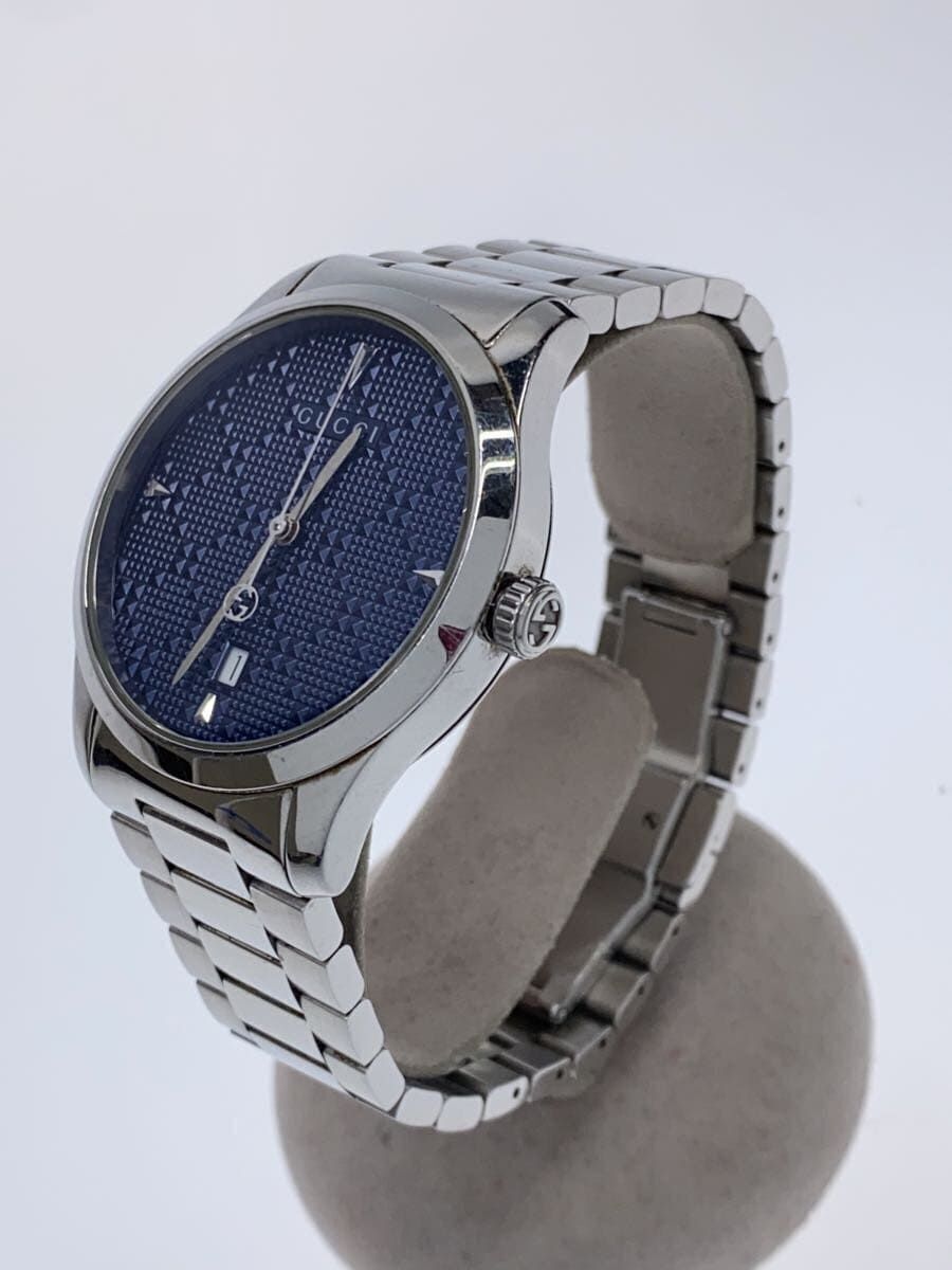 GUCCI Men's Watch G Timeless Quartz Analog Navy Silver 126.4 GUCCI Men's Watch G Timeless Quartz Analog Navy Silver 126.4