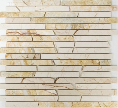 Naturstein Stäbchen Riemchen Stäbchenmosaik MARMOR ROSSO CREAM EMPERADOR NERO
