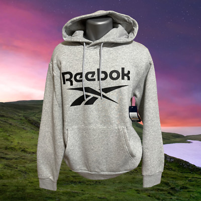 Reebok @ Authentic Mens Hoodie Long Sleeve Grey @ Size M