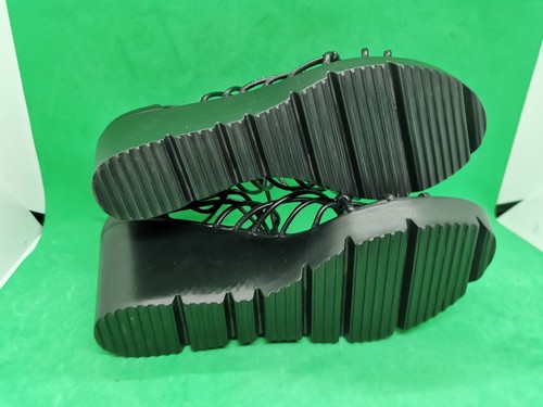 Charles David Vegas Black Leather Strappy Platform Tie Up Wedge Sandals Sz 6.5 M - Picture 11 of 18