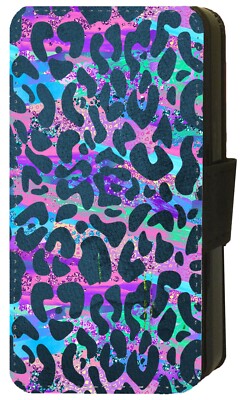 Bunter Tierdruck - bedruckte iPhone Pixel Galaxy Geschenk Flip/Geldbörse Etui (B)