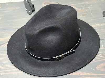 Gelso Bianco Black Wool Fedora Hat Gelso Bianco Firenze Made In Italy Black 100% Wool Hat W  main image 4
