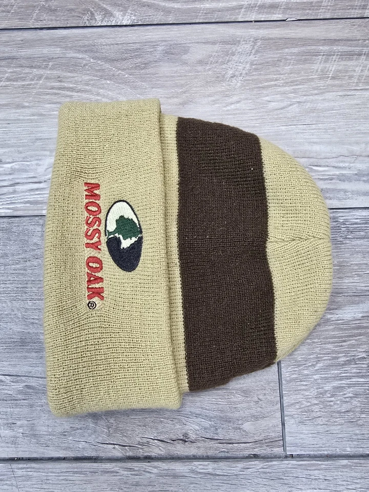 Mossy Oak Break Up Country Youth Vintage Stripped Beanie Hat Cap OSFM Embroidere - Image 4 of 4