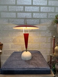 1950's Extrêmement rare et réglable italien bureau de table en laiton bureau lampe chambre