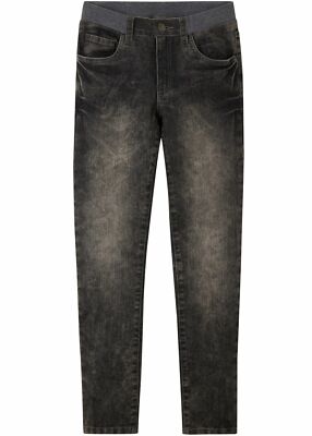 Mädchen Jeans mit Rippbund Gr. 146 Grey Denim Mädchenjeans Hose Neu