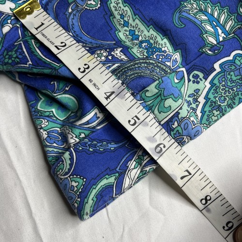 Ralph Lauren Size 2 Petite Cuffed Shorts Paisley Print Blue Green Pockets Gold - Picture 12 of 12