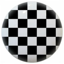 Black Checkered Ceramic CABINET DRAWER Pull KNOB