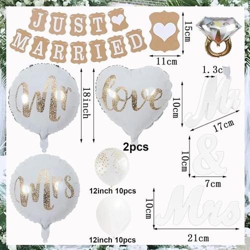 Hochzeitsdeko Set - Mr & Mrs Deko Hochzeit Just Married Girlande Hochzeit Dek... - Bild 3 von 9