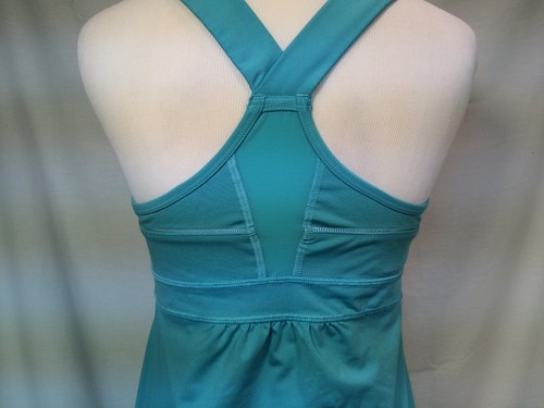 Athleta Horizon Tank Top Aqua Bra Racerback Tie Waist Reflective Women's Size S - Picture 5 of 11