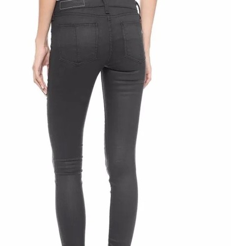 Rag and Bone Women's Black Skinny Stretch Denim Coated Leggings Size 30 - Picture 2 of 12