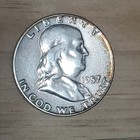 1957 50C Franklin Half Dollar  - 90% Silver - D - Nice Coin - Good Variety — photo 1