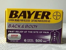 Bayer Back & Body Pain Reliever Extra Strength Coated Tablets 6 Count 4/2025