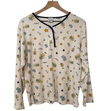 Vintage Warner Bros.Tweety Bird Pajama Top M Looney Tunes 90s Y2K Sleep Henley