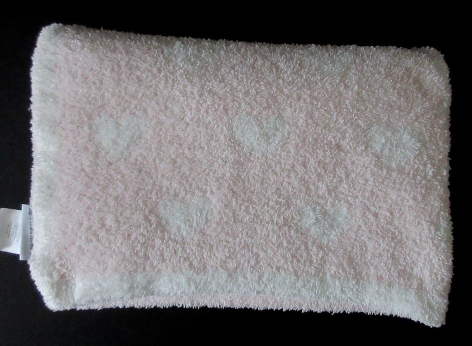 Manta Bebé Cupcakes y Cachemira Rosa Blanco Corazones Chenilla Reversible 30x42 Foto 3 de 4