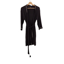 Quince Women Bamboo Jersey Maternity Robe Black Dress S
