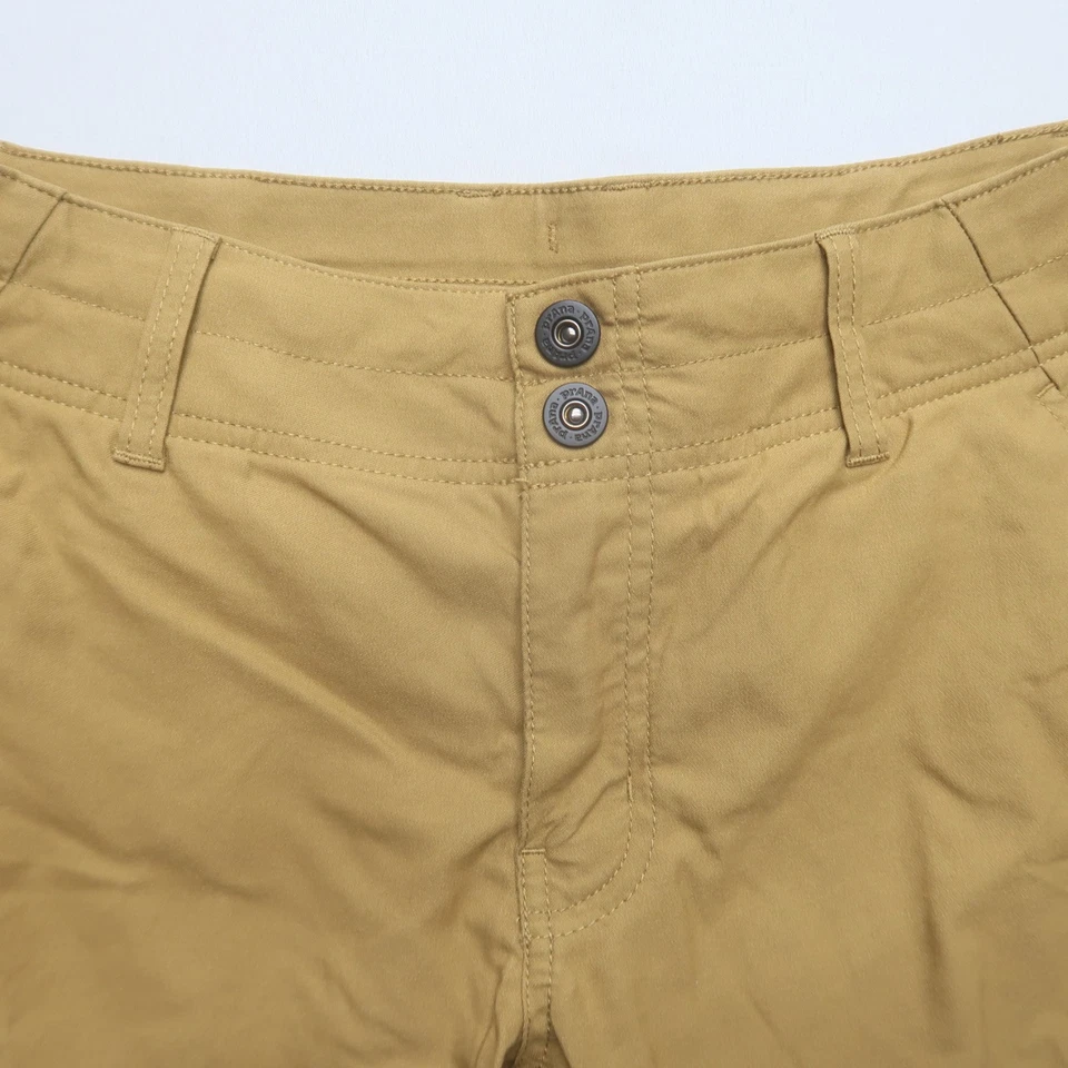 Shorts feminino Prana Alana tamanho 8 bronzeado caminhada elástica viagem ao ar livre 7"L - Imagem 3 de 4