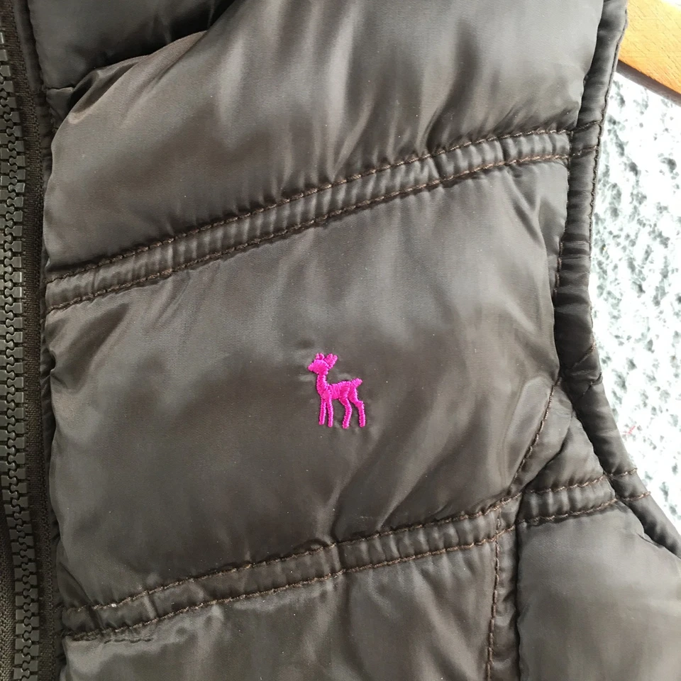 Old Navy Puffer Vest Youth Large Brown Zip Front Quilted Insulated Sleeveless - Image 4 of 4