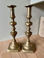 Antique Victorian Diamond & Beehive Candlesticks C1880 S Some Damage See Photos