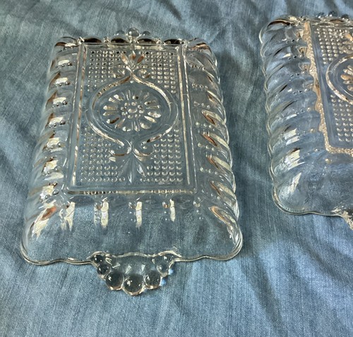 VTG. EAPG Anchor Hocking Rectangular Relish Trays/Trinket Trays Set of 2 - Picture 6 of 8