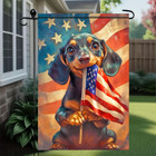 Patriotic Dachshund Dog American Flag July of 4Th Garden Flag 12X18 Inch Double