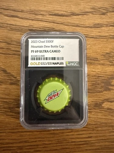 Mountain Dew Chad S500F Silver Bottle Cap 2023 NGC PF69 Ultra Cameo