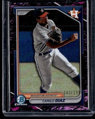 CAMILO DIAZ 2024 BOWMAN CHROME PROSPECTS FUCHSIA LUNAR REFRACTORS RC 083/199