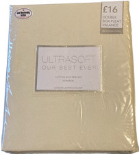 Double valance sheet cream size 135x190cms 38cms skirt length pecale box pleate