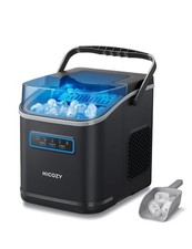 HiCOZY Clear View Ice Maker Countertop, Self-Cleaning Ice Machine with Ambient L