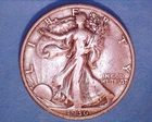1936-D WALKING LIBERTY "SILVER" HALF DOLLAR   F+COND.  **1227-5