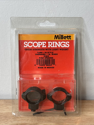 NOS RARE Engraved Millett High Steel Rifle Scope Rings 1'' STANDARD ER00003