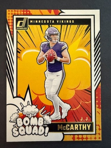 2024 Panini Donruss Bomb Squad J.J. McCarthy RC Insert Minnesota Vikings No. 5