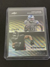 Jahmyr Gibbs Bijan Robinson 2023 Leaf Dual Black /7 RC
