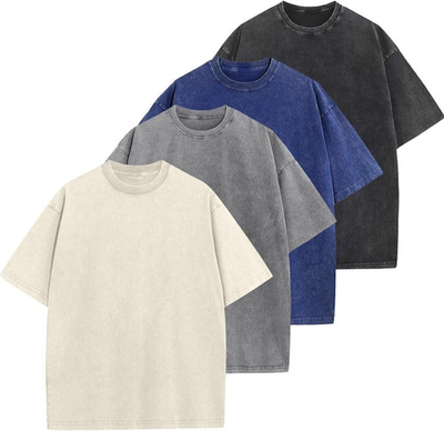 #ad Men’s Oversized Vintage Acid Wash T Shirt 100% Cotton Loose Fit Streetwear Tee $22.99