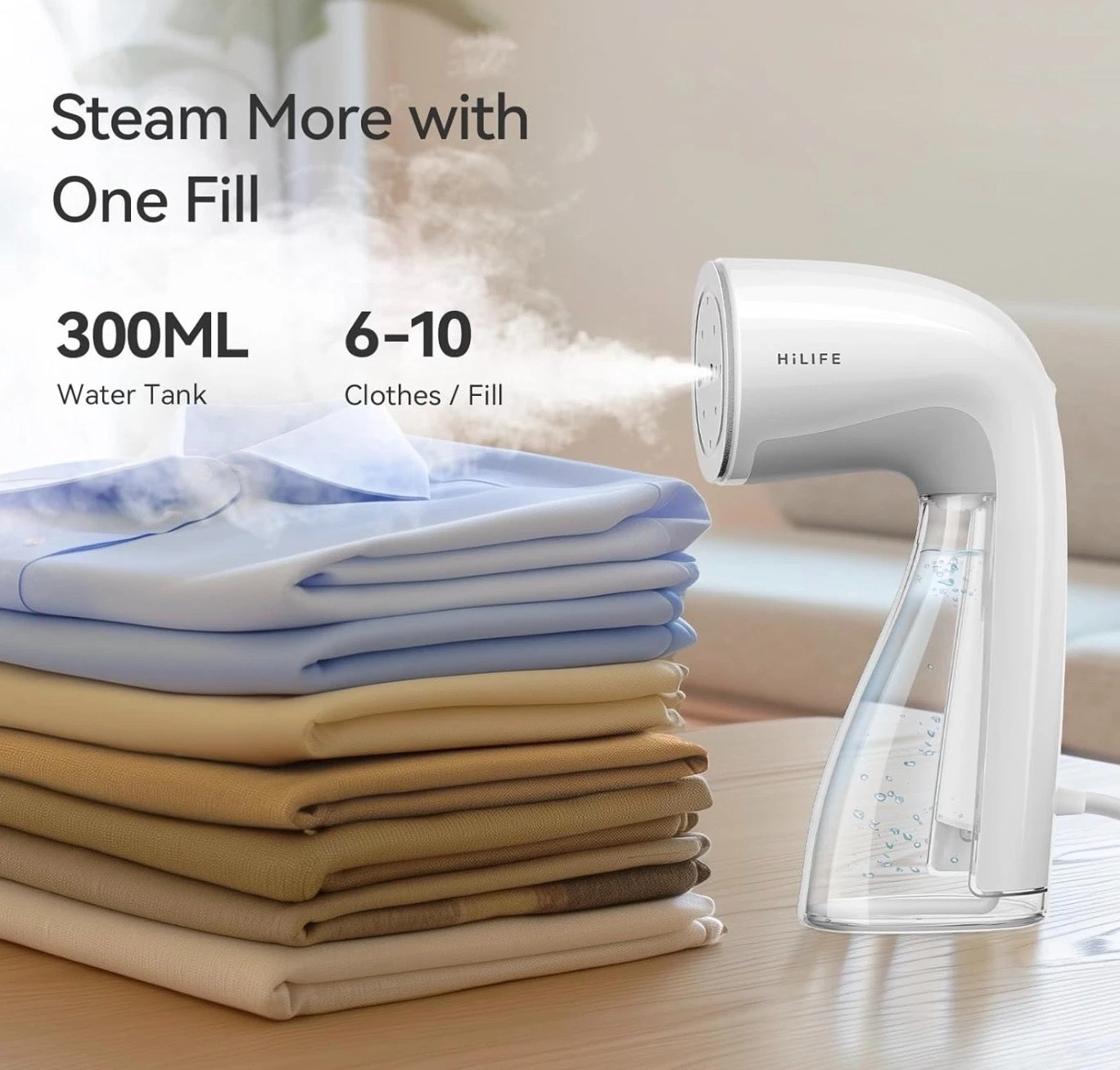 🔥 HiLife Garment Steamer 1100W Handheld Clothes Steamer 300ml Portable NEW 🔥