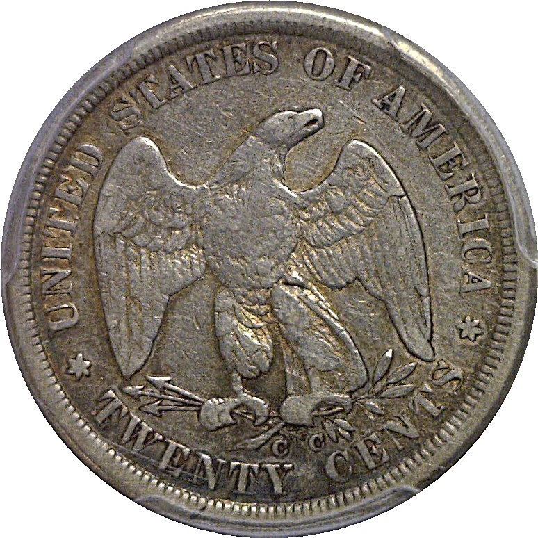 1875-CC 20C Twenty Cent Piece PCGS F-12 - Image 3 of 3