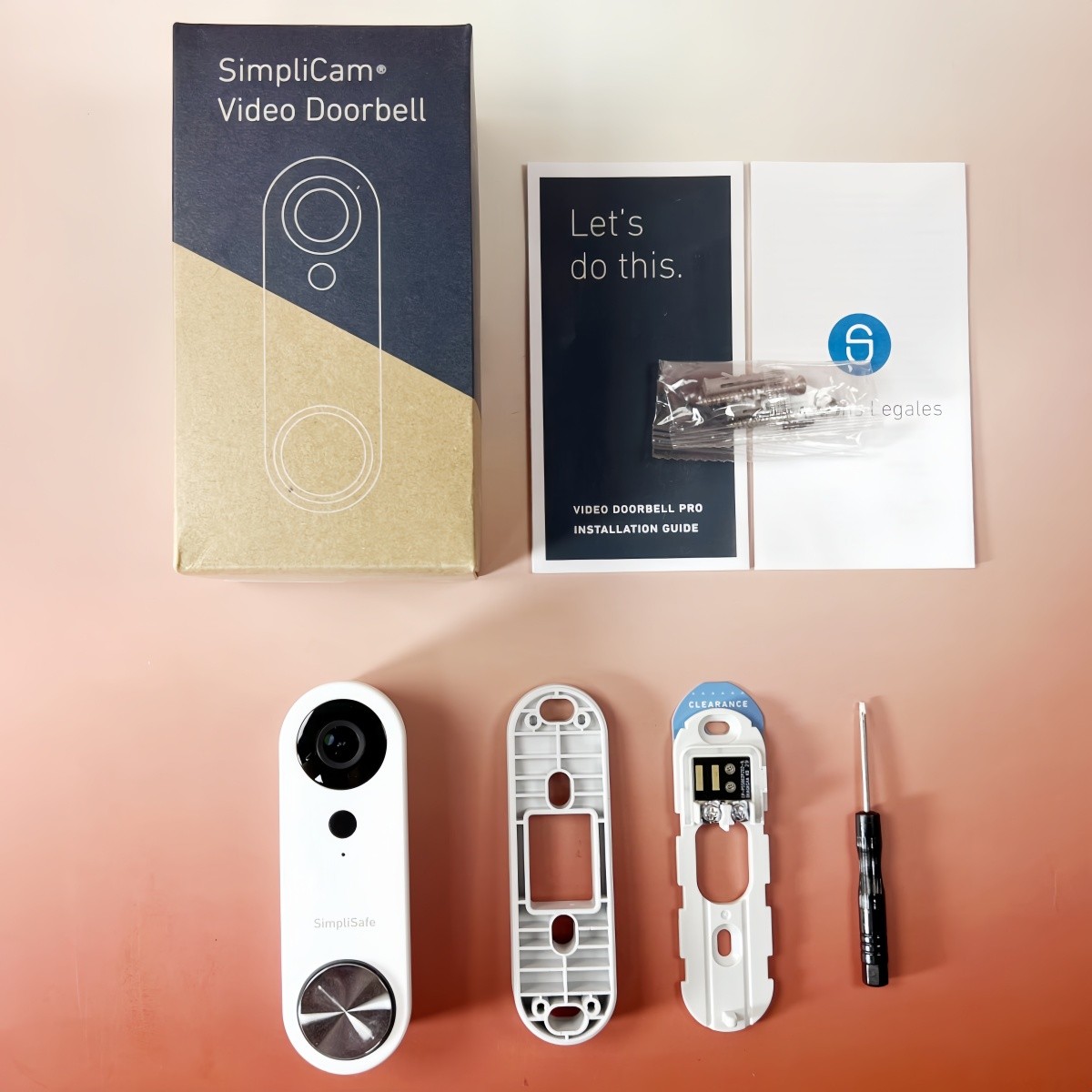 SimpliSafe Pro Smart Doorbell Home Security Wi-Fi Wired Video 1080p SSDB3 White-image