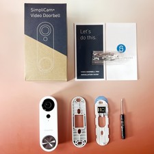 SimpliSafe Pro Smart Doorbell Home Security Wi-Fi Wired Video 1080p SSDB3 White