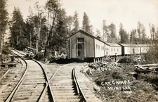1919 Car Camps Winegar Wisconsin Train Car Tracks RPPC Photo Postcard COPY