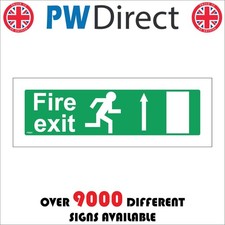 SIGN Fire Exit Ahead Arrow Landscape Running Man Escape Green Emergency FS027M