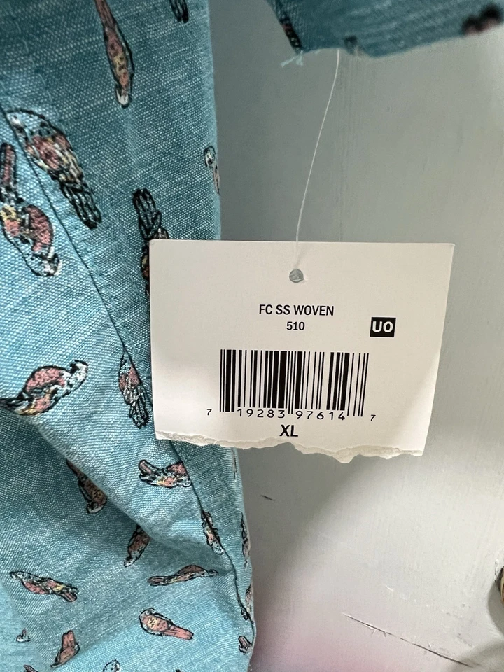 Falls Creek Mens XL Parrot Print Button Up Shirt tags Modern Fit Tropical Cotton - Image 2 of 4